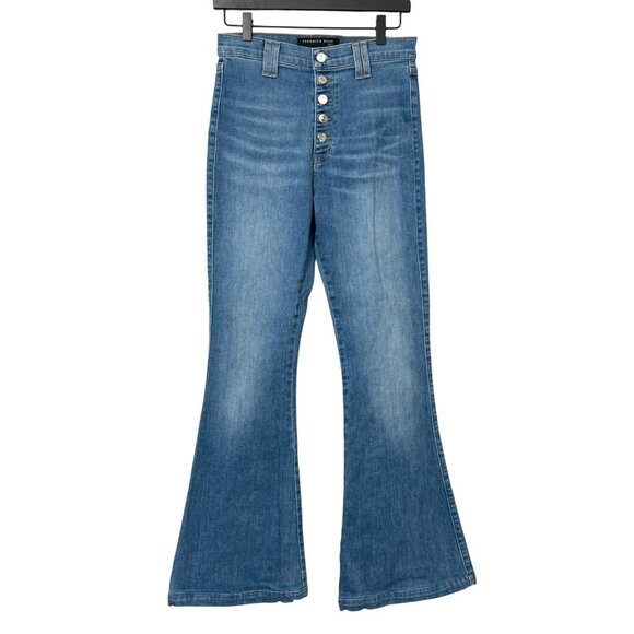 Veronica Beard Sheridan Bell Bottom Button Fly Jeans in Lakeshore Flare Size 29 - Picture 1 of 9